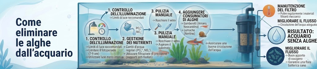 Rimuovere le Alghe in un Acquario