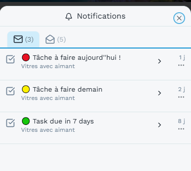 Notifications de rappel
