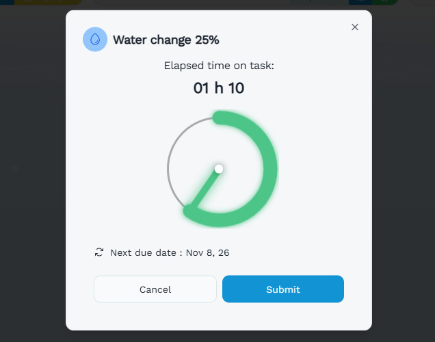 Configuration d'une tâche récurrente dans Aquakeeper